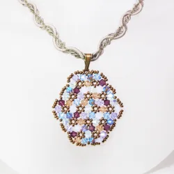 Pendant 45cm - Shea Oval-Khaki Braid - Pendant 45cm - Laiton bronze